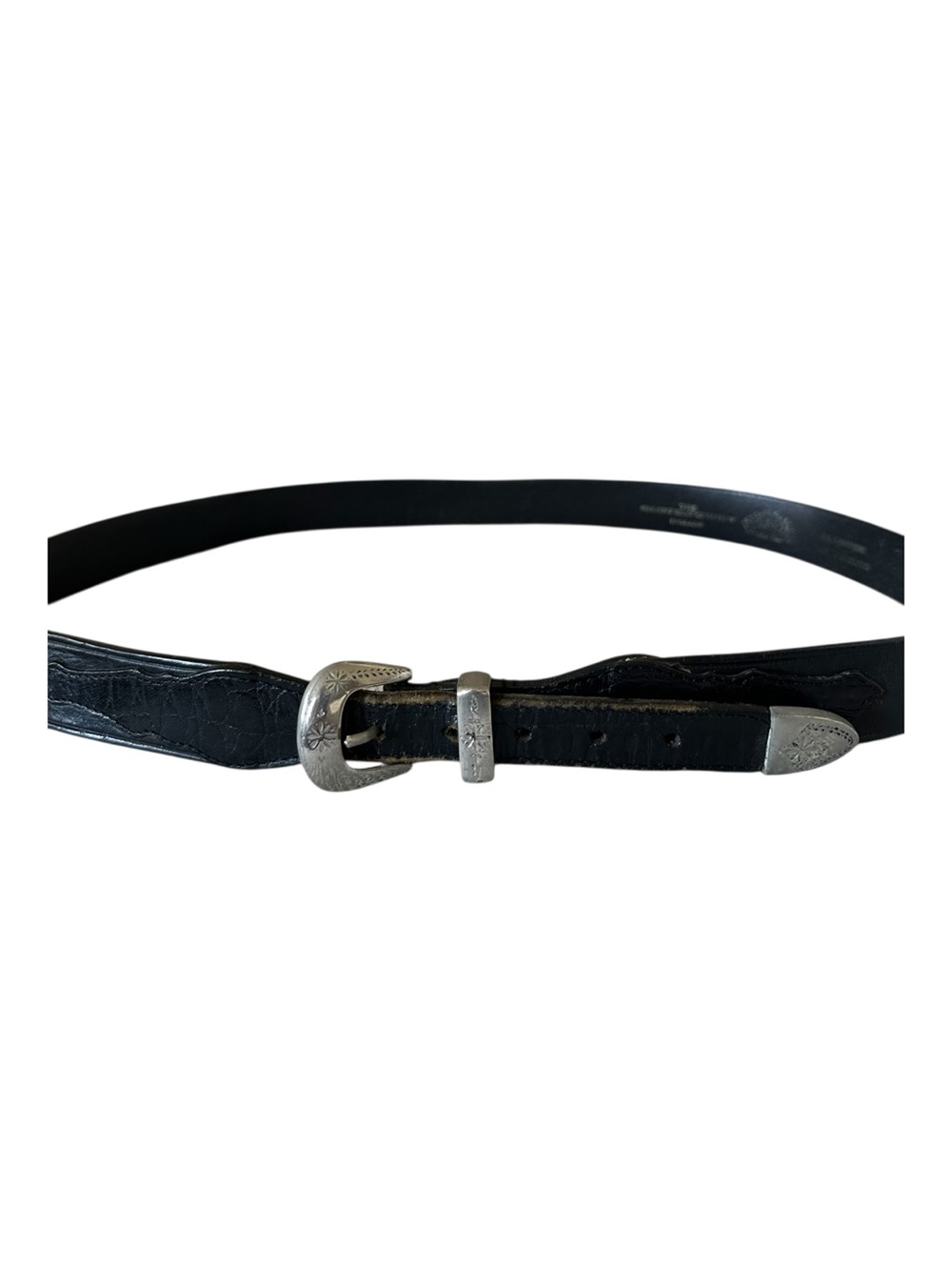 Vintage “The Regent Belt Company England” black leather belt. Size: 36